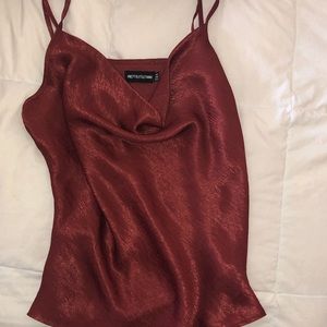 PRETTYLITTLETHING SILK COWL NECK TANK